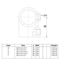 Buiskoppeling Kort T-stuk - zwart-E / 48,3 mm